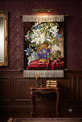 Masterpiece Qom Pictorial Rug Floral Still Life Tablo Farsh