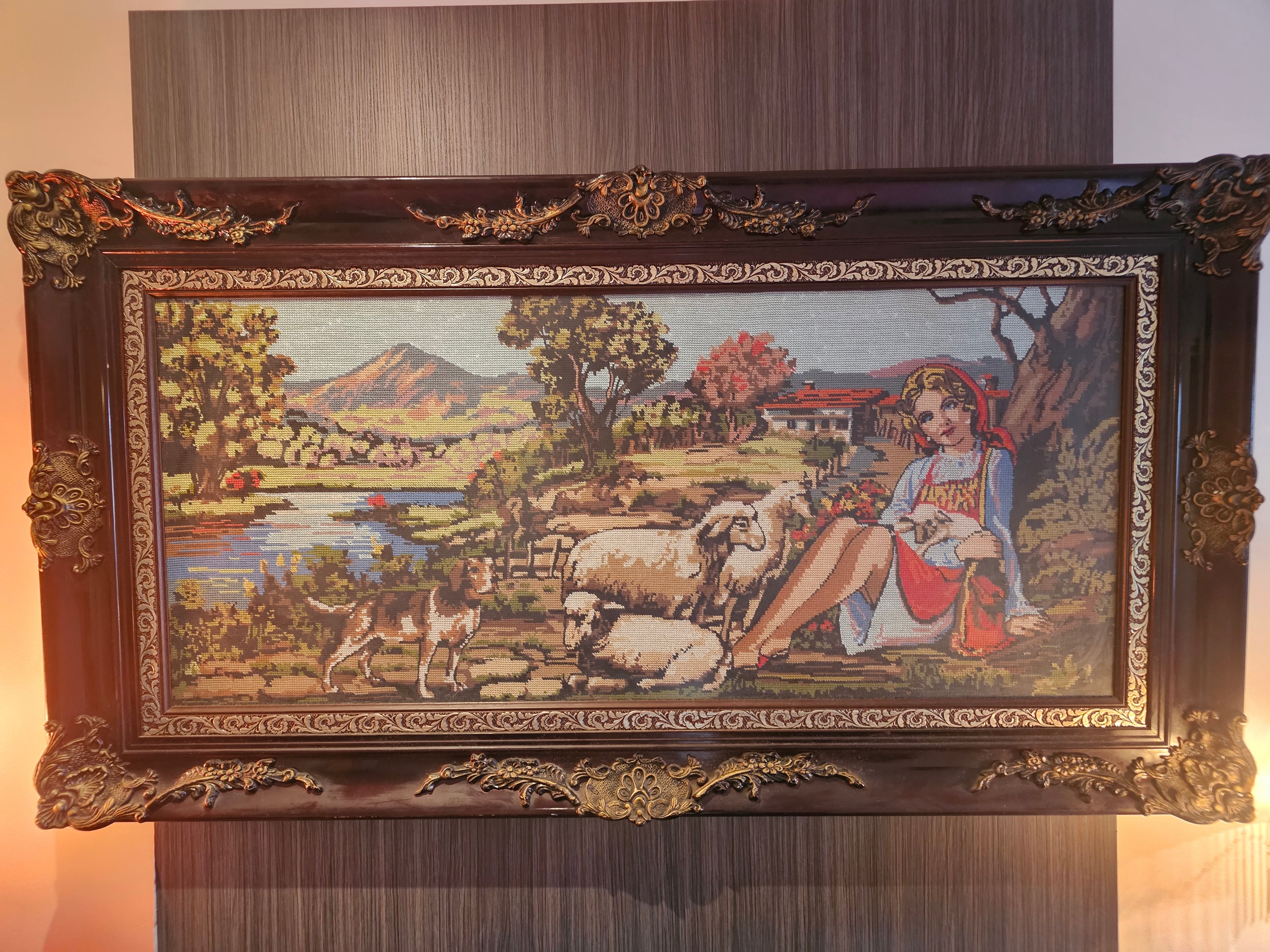 Italian needlepoint "Sheppard's Daughter" La Figlia del Pastore